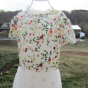 sheer easter dress / wedding dress size  small/ med